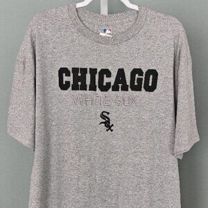 Chicago White Sox Baseball Team Embroidered Logo T-Shirt, Gray-XL